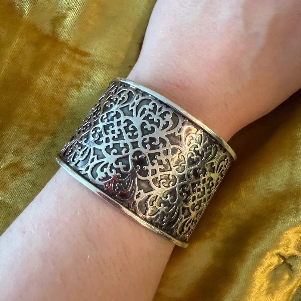 Silpada sterling silver filigree cuff retired, heavy! - Picture 1 of 7